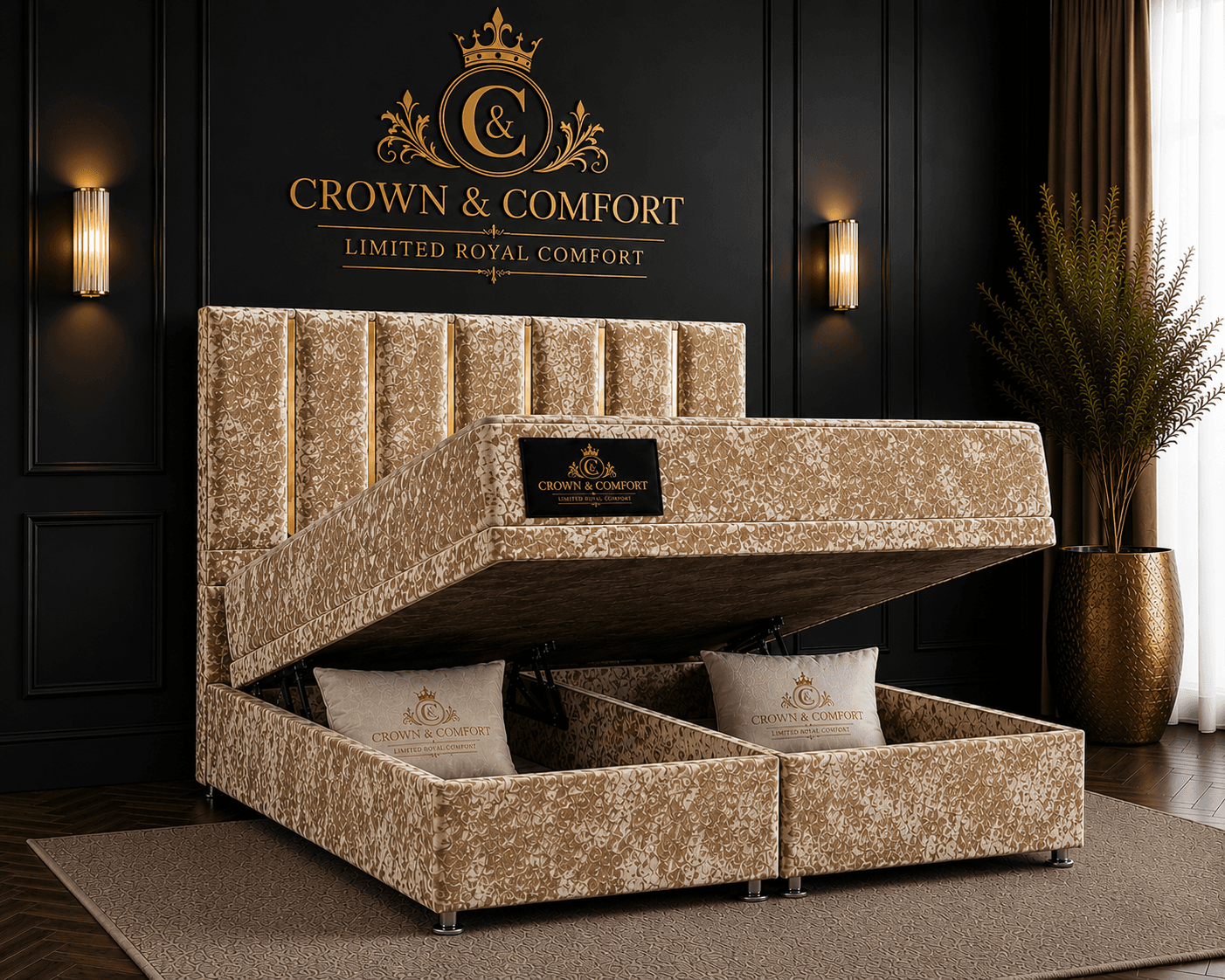 The Shehbaz Luxe Ottoman Storage Bed