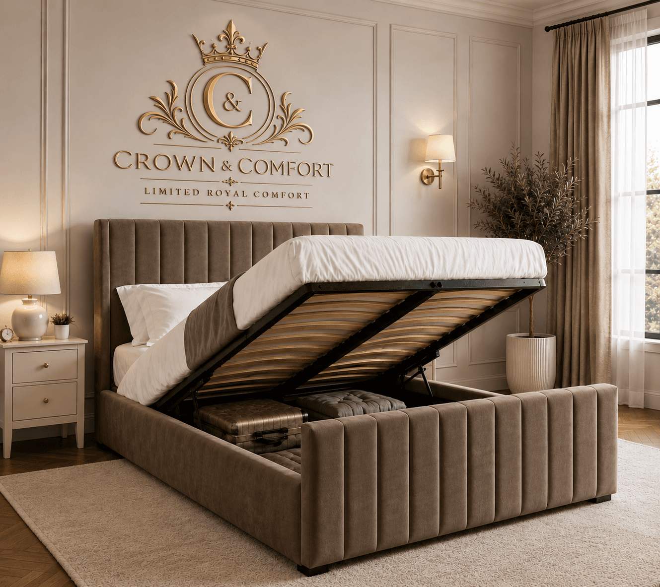 The Shehbaz Royal Ottoman Storage Bed