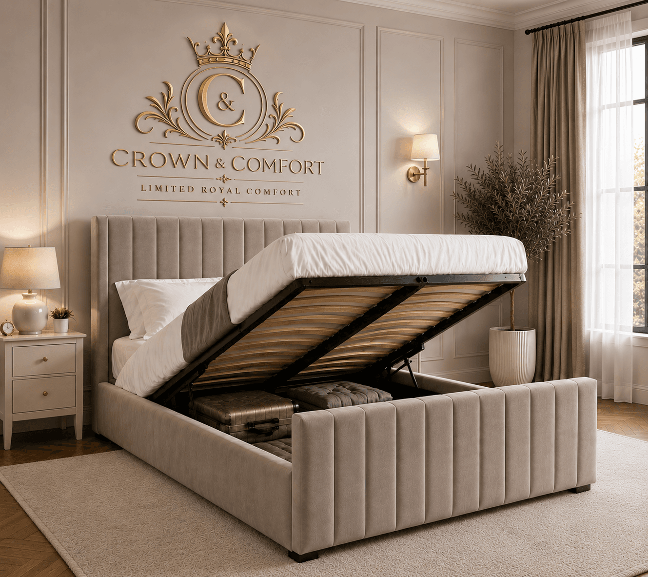 The Shehbaz Royal Ottoman Storage Bed