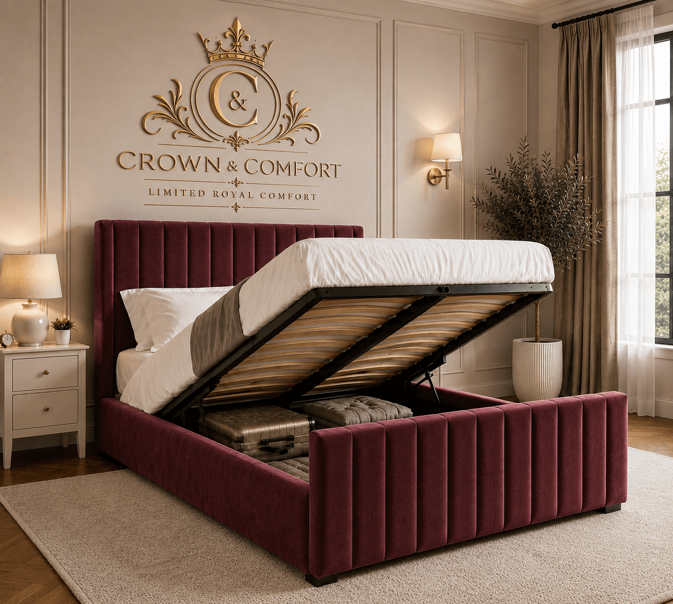 The Shehbaz Royal Ottoman Storage Bed