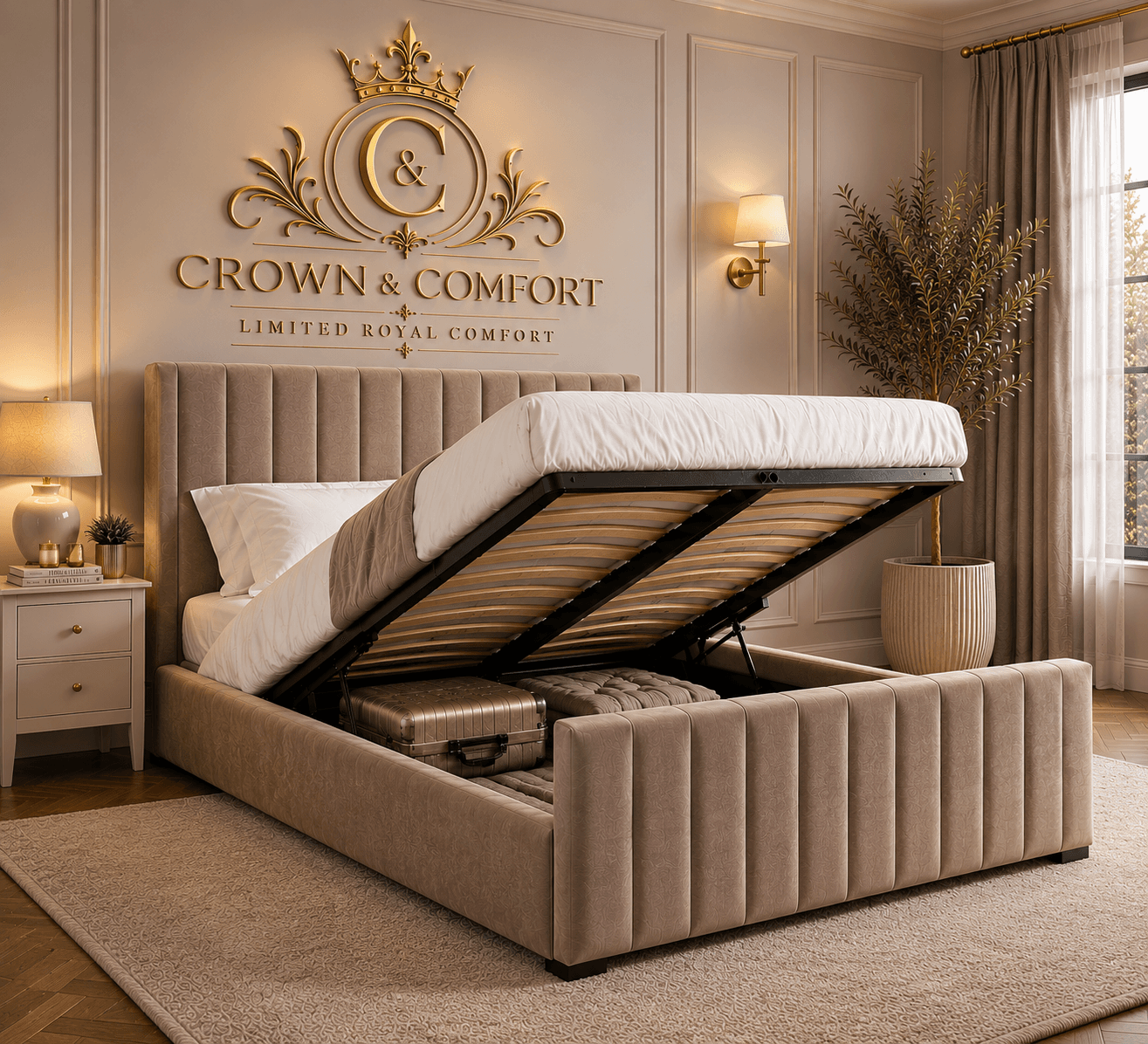 The Shehbaz Royal Ottoman Storage Bed