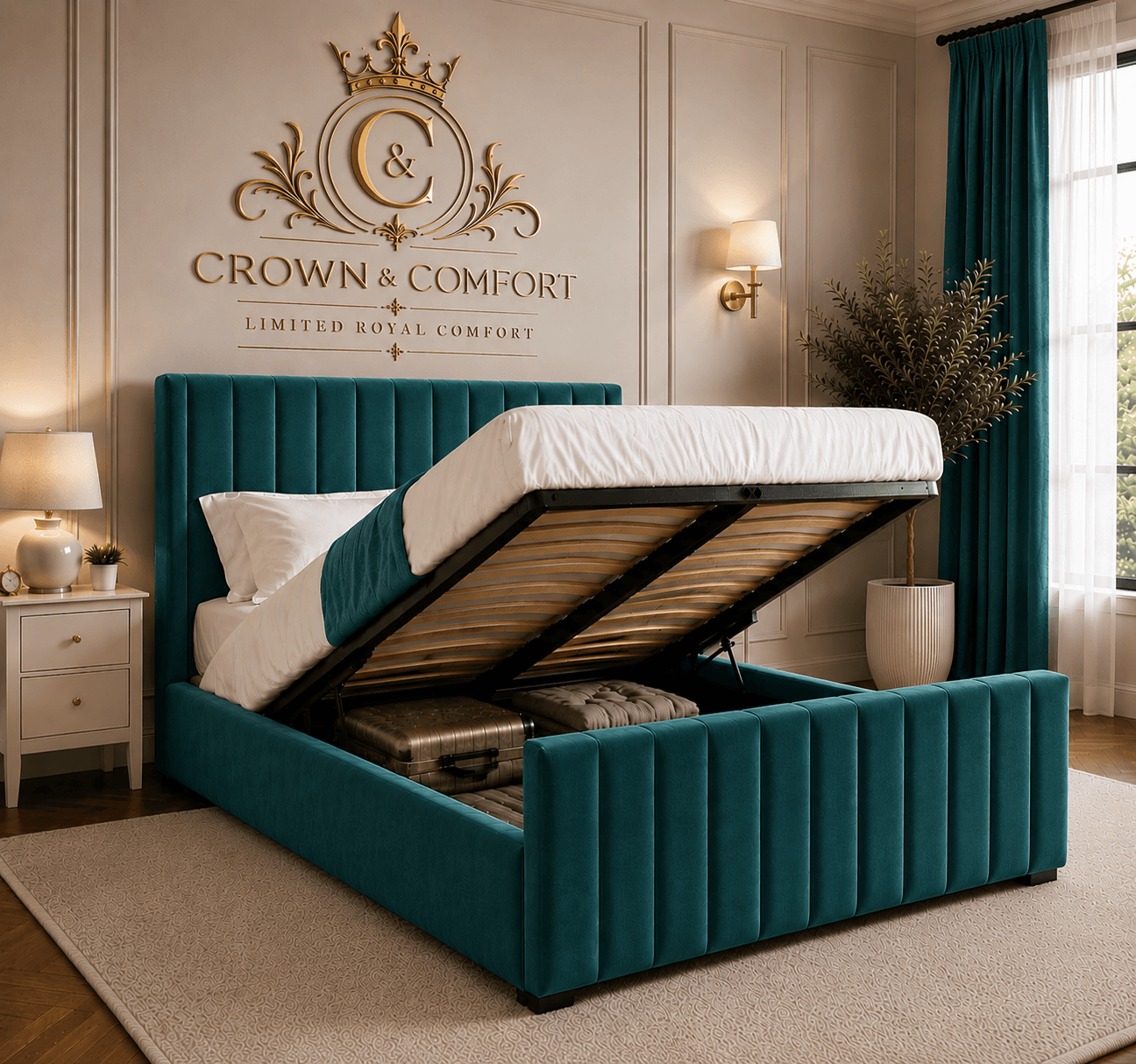The Shehbaz Royal Ottoman Storage Bed