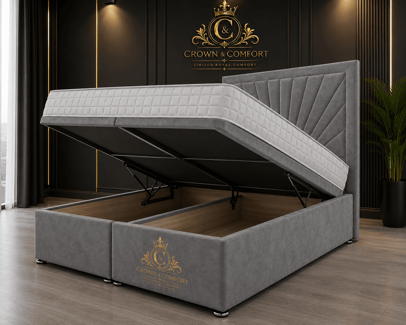 The Shehbaz Horizon Ottoman Storage Bed