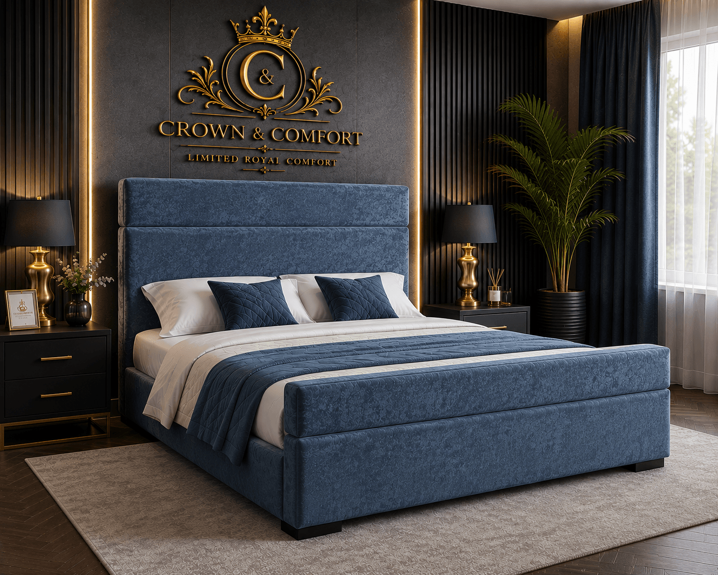 The Crownessa Crimson Palace Bed