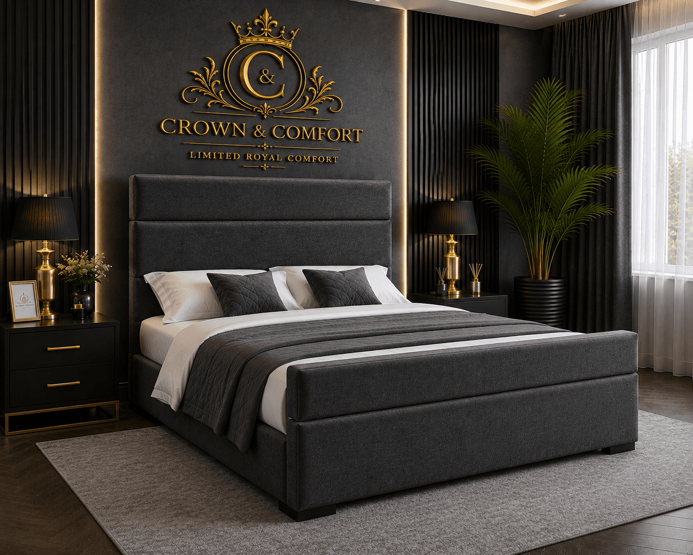 The Crownessa Crimson Palace Bed