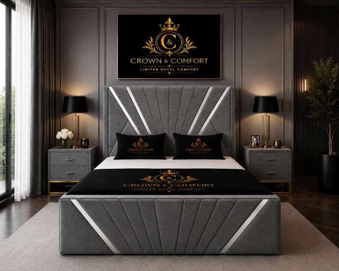 Akmal Chevron Upholstered Bed