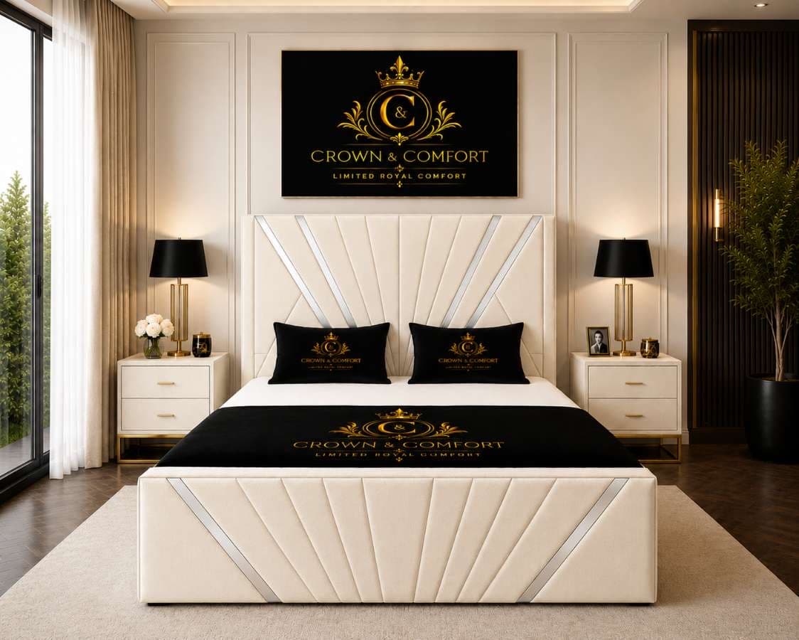Akmal Chevron Upholstered Bed