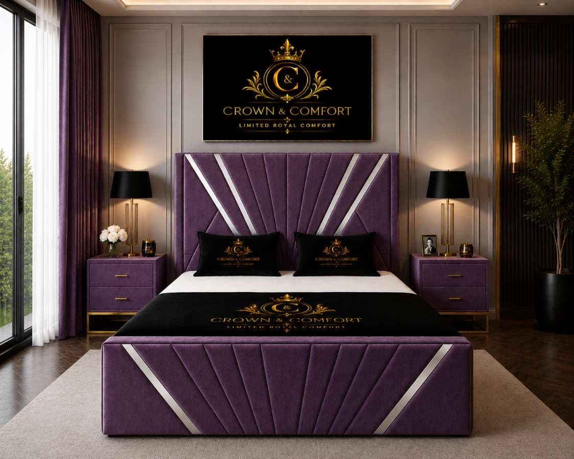 Akmal Chevron Upholstered Bed