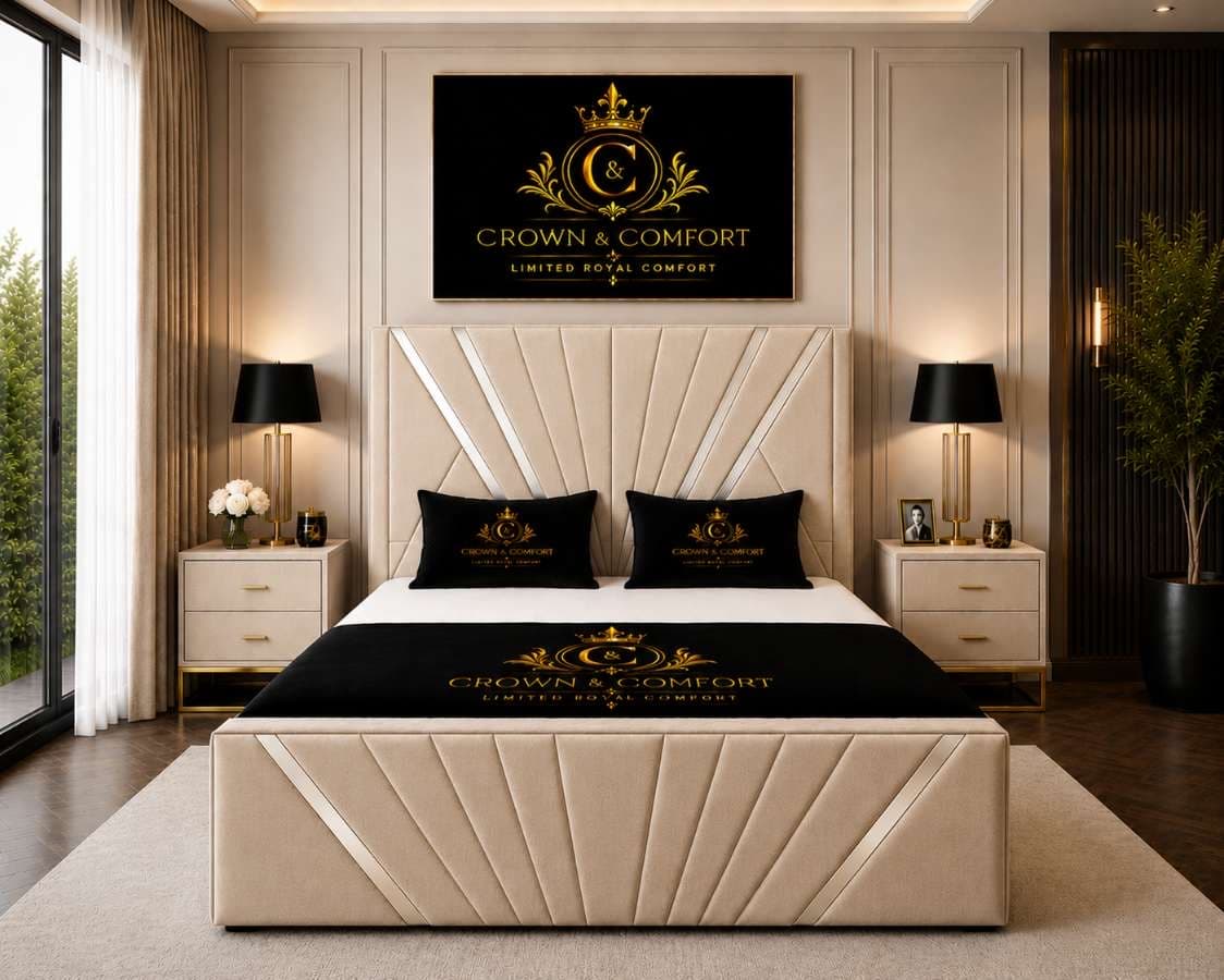 Akmal Chevron Upholstered Bed