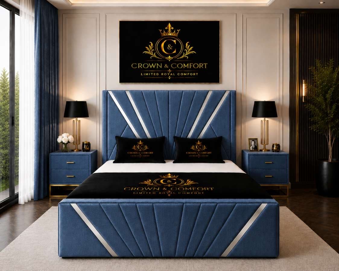 Akmal Chevron Upholstered Bed